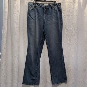Coldwater Creek Jeans, 14, Whiskered, Straight Leg, Waist 36", Inseam 32"